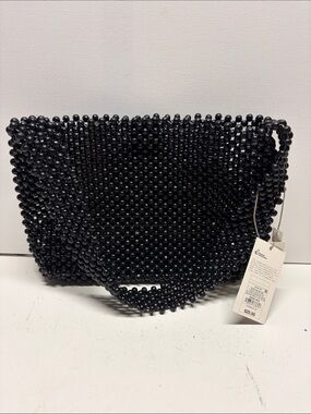 a new day Black Beaded Shoulder Bag